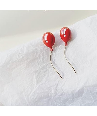 Cute Balloon Stud Earrings Funny Creative Balloon Long Tassel Earrings for Women Girls Jewelry Orange $7.00 Earrings