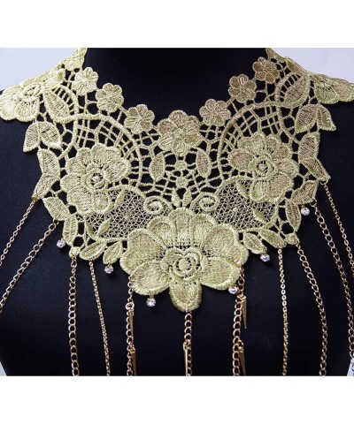 Gold Fine Body Chain, Fashion Tassels Body Chain, Lace Flower Beach Bikini Body Chain Necklace Jewelry Vintage Sparkly Body O...