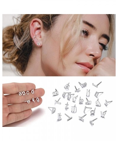 925 Sterling Silver Lowercase Letter A-Z Initial Stud Earrings for Women Girls Hypoallergenic (with Gift Box) o $9.17 Earrings