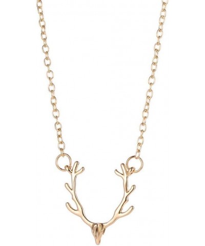 Deer Antlers Choker Necklace Cute Animal Elk Head Pendant Necklace for Women Girls Trendy Christmas Jewelry Gifts gold $8.69 ...