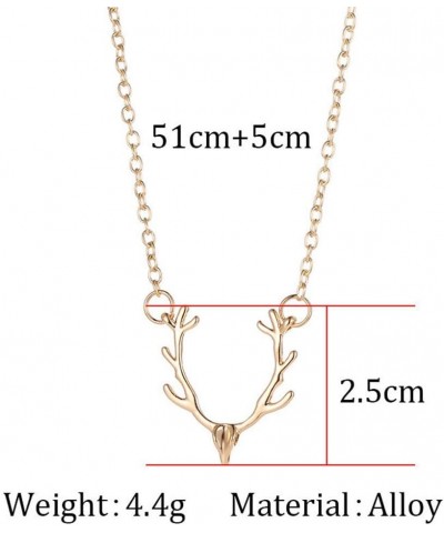 Deer Antlers Choker Necklace Cute Animal Elk Head Pendant Necklace for Women Girls Trendy Christmas Jewelry Gifts gold $8.69 ...