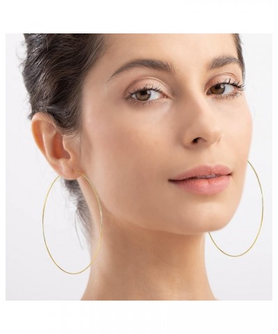 Thin Hoop Earrings Lightweight Round Threader Earrings for Women 20-60mm 3 Colors Set 3 Color-Style 2-90mm $9.89 Earrings