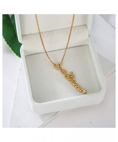 Heart Shaped Arrow Y Necklace with Name 18 + 2 in Made of PVD Gold Plated Stainless Steel Evelyn Stainless Steel $8.26 Necklaces