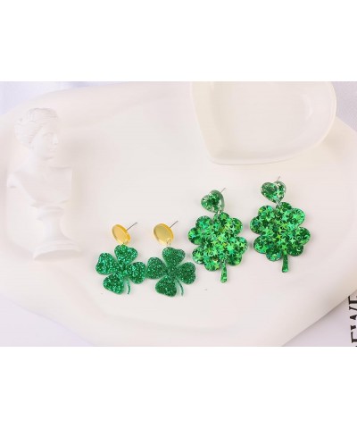 St Patricks Day Earrings Clover Shamrock Earrings Drop Dangle Lucky Stud for Women Irish Shamrock Clover Earrings style 12 $9...