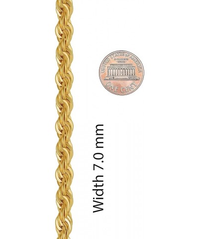 7mm Rope Chain Bracelet for Men and Women 24K Real Gold Plated Gold 7 inches $34.80 Bracelets