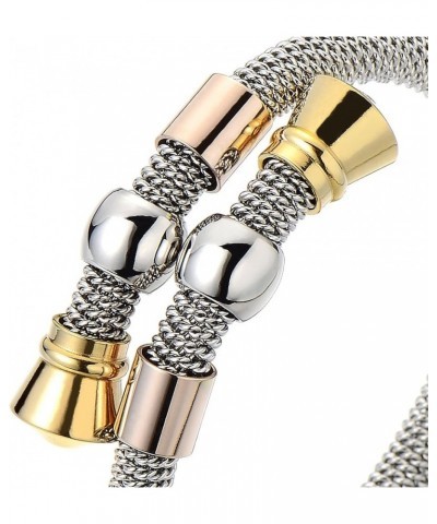 Ladies Stainless Steel Cuff Bangle Bracelet Silver Gold Two-Tone Polished $8.50 Bracelets