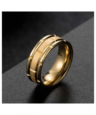 Couple Rings Yellow Gold Plated Princess 8 * 8 Cz Womens Wedding Ring Sets Titanium Steel Men Wedding Bands(Please Buy 2 Ring...