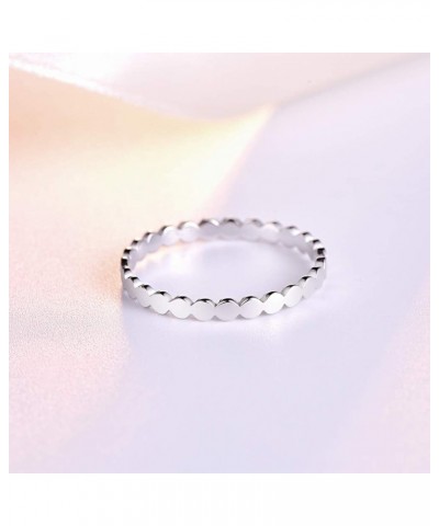 2MM 925 Sterling Silver Stacking Rings Minimalist Thin Ring Eternity Wedding Bands for Women Size 6-10 8 SILVER-03 $9.34 Rings