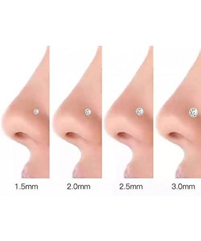 8 Pcs Surgical Steel/Titanium Nose Studs 20g Hypoallergenic Nose Screw Round Diamond Nose Rings Piercing Set with Gift Box $6...