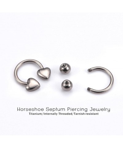 16G Septum Rings for Women Men | Implant Grade G23 Titanium Horseshoe Septum Piercing Jewelry | Helix Daith Cartilage Tragus ...