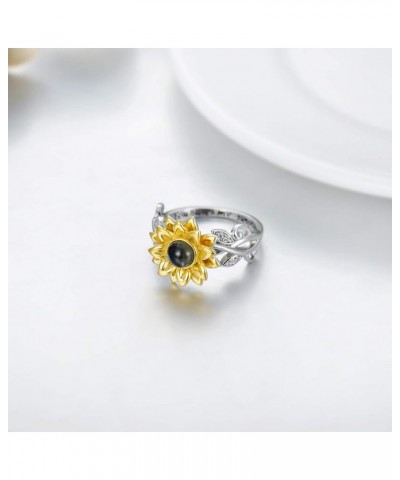 Sunflower Ring with I Love You 100 Languages Stone You Are My Sunshine Flower Ring Gift for Women Girl Sunflower size 8 $26.3...