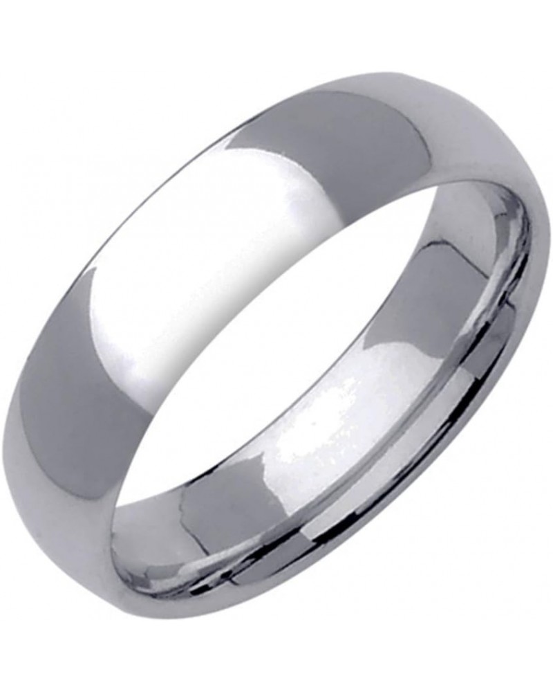 Dome Comt Fit Silver Color Solid Titanium Couple Anniversary Wedding Ring 6mm Valentine's Day Gift $10.99 Men's Jewelry