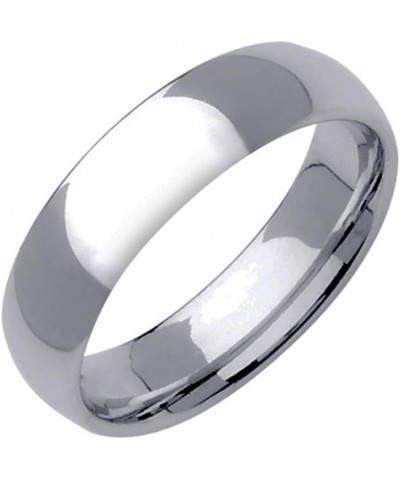 Dome Comt Fit Silver Color Solid Titanium Couple Anniversary Wedding Ring 6mm Valentine's Day Gift $10.99 Men's Jewelry