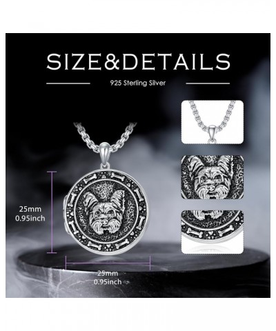 925 Sterling Silver Pet Dog Locket That Holds Pictures Photo Pendant Necklace Patron Amulet Personalized Locket Necklace Gift...