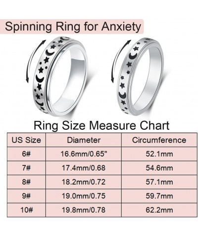 Spinner Ring for Anxiety Relief Fidget: Anxiety Ring for Women Men, Titanium Stainless Steel Spinner Ring, 4MM 6MM, Size 6-10...