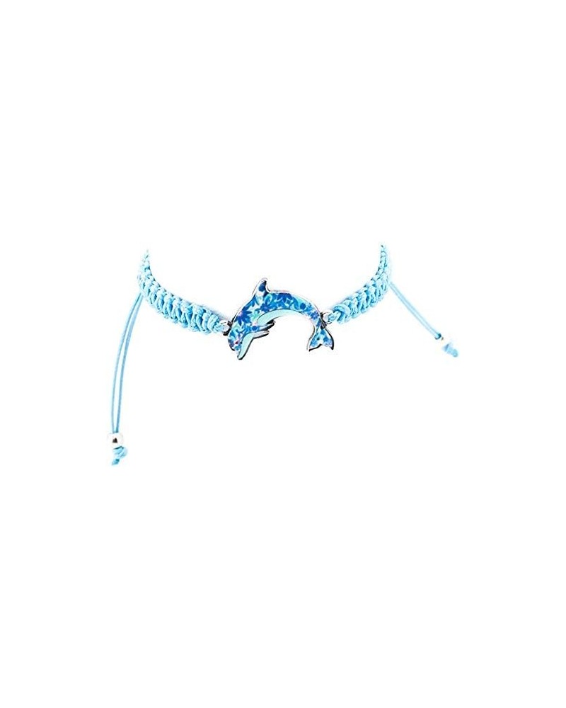 Blue Dolphin on Adjustable Macrame Bracelet $7.25 Bracelets