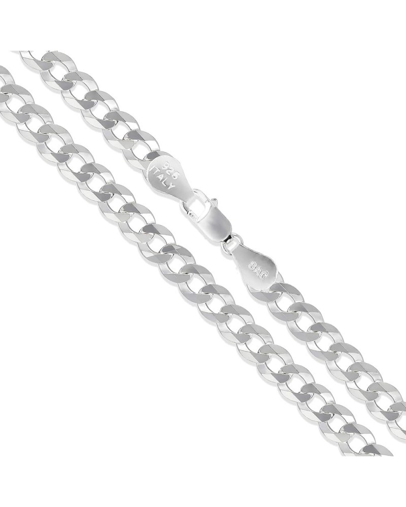 Men's Women's Sterling Silver Flat Curb Chain 1.2mm-4.4mm Solid 925 Italy Link Necklace 3.7mm Length 18 Inches $10.63 Necklaces