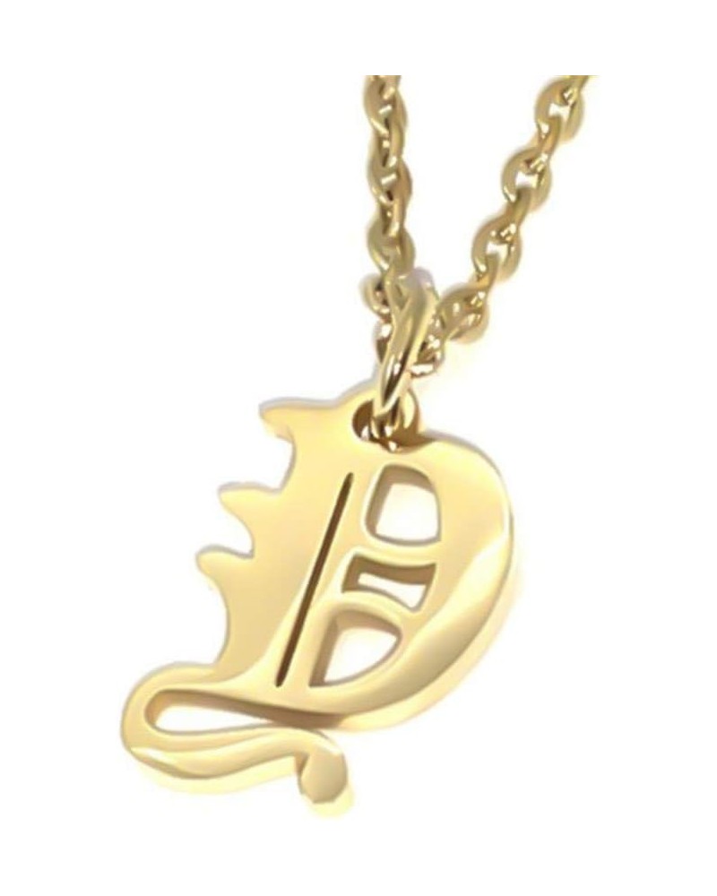 Old English Initial Alphabet Letter Necklace Y-Gold $11.39 Necklaces