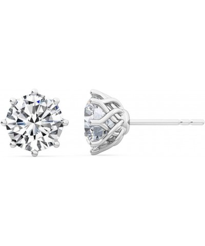 Classic 1-5 Carat (ctw) White Gold Round Cut LAB GROWN Diamond Eight Prong Stud Earrings (Color E-F Clarity VS2-SI1) Platinum...