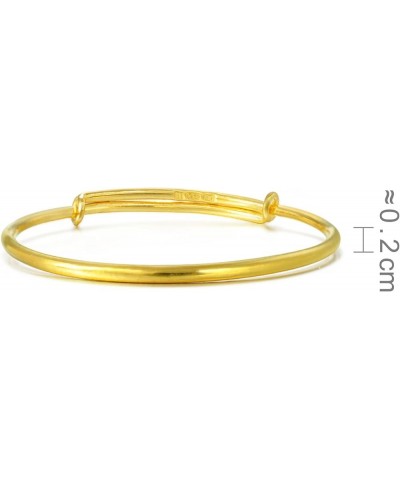 999.9 24K Solid Gold Price-by-Weight Gold Polished Finished Bangle for Women 09218K Approx. 1.534tael (~57.41g) $1.00 Bracelets