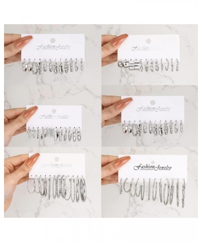 36 Pairs Gold Hoop Earrings Set for Women Girls Multipack, Hypoallergenic Chunky Chain Twisted Hoop Earrings Pack, Fashion Da...