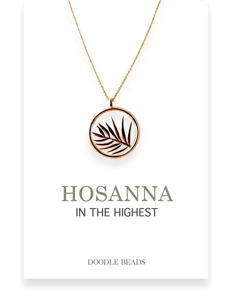 Hosanna, Gold Palm Leaf Pendant Necklace, Christian Jewelry Gift for Women $11.00 Necklaces