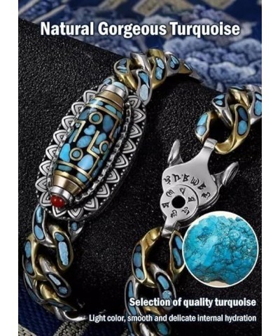 Turquoise Six-Character Mantra Nine-Eyed Dzi Bead Bracelet,Turquoise Six-Character Mantra Nine-Eyed Bead Bracelet,Rotating Si...