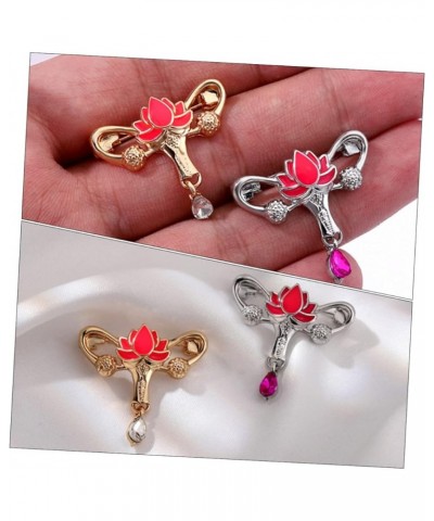 4 Pcs Brooch Crystal Decorative Pin Clothing Ornament Pin Aesthetic Clothing Lapel Pin Lotus Flower 3x2.9cmx4pcs Silverx4pcs ...