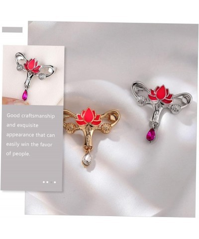 4 Pcs Brooch Crystal Decorative Pin Clothing Ornament Pin Aesthetic Clothing Lapel Pin Lotus Flower 3x2.9cmx4pcs Silverx4pcs ...