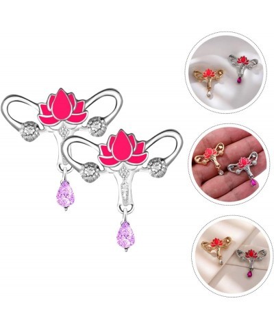 4 Pcs Brooch Crystal Decorative Pin Clothing Ornament Pin Aesthetic Clothing Lapel Pin Lotus Flower 3x2.9cmx4pcs Silverx4pcs ...