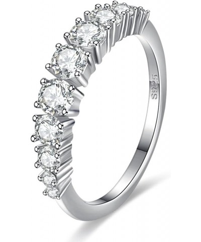 Moissanite Wedding Band Half Eternity Ring 925 Sterling Silver D Color VVSI Clarity Simulated Diamond Rings 11 Stone Wedding ...