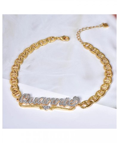 Name Necklace Personalized 18K Gold Plated Double Plated Name Necklace Custom Nameplate Necklace Personalized Birthday Gifts ...
