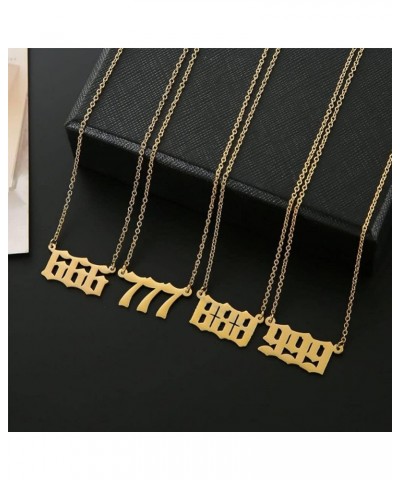 Angel Number Necklace Pendant Stainless Steel Lucky Number Necklace Choker 111 444 999 Number Open Rings Necklace Set for Wom...