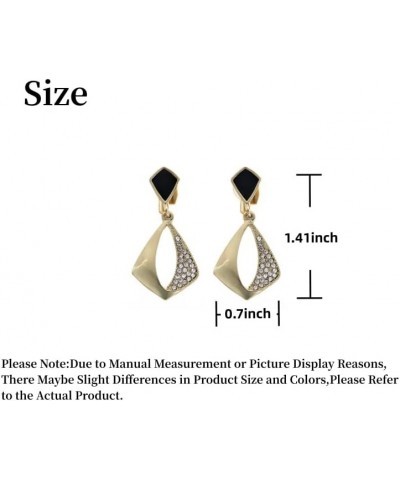 Women's Ear Clips Non Pierced Clip On Earrings for Brides, Bridesmaids, Prom and Wedding Golden Black Ear Clips $10.11 Earrings