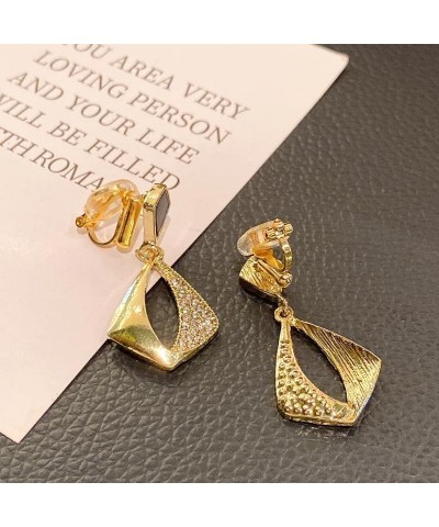 Women's Ear Clips Non Pierced Clip On Earrings for Brides, Bridesmaids, Prom and Wedding Golden Black Ear Clips $10.11 Earrings