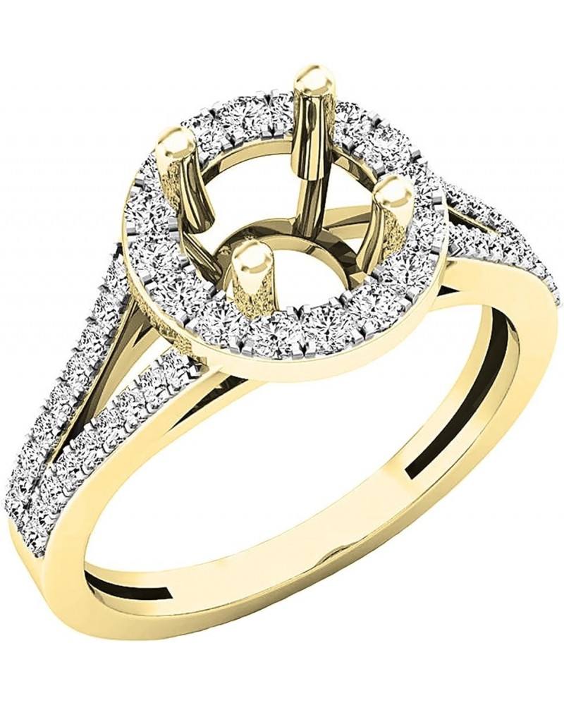 0.45 Carat (ctw) Round White Diamond Split Shank Semi Mount Engagement Ring for Her in 14K Gold 9.5 Yellow Gold $244.75 Rings