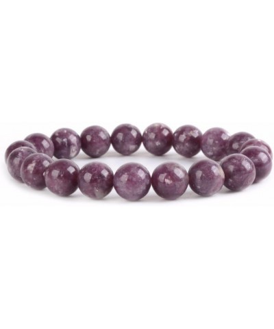 Gem Semi Precious Gemstone 10mm Round Beads Stretch Bracelet 7 Inch Unisex Lepidolite Lithium Mica $8.99 Bracelets