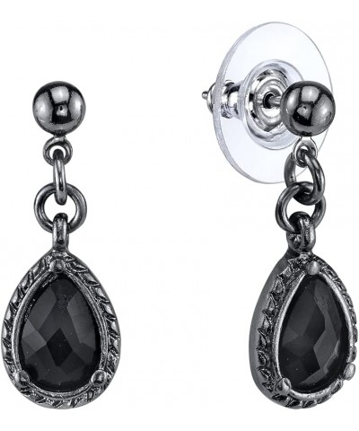 1928 Jewelry Black Victorian Inspired Petite Teardrop Earrings $9.58 Earrings