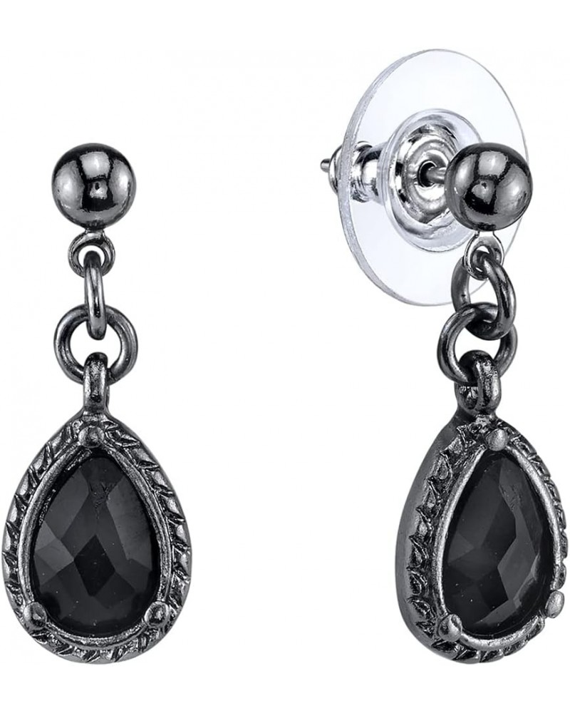 1928 Jewelry Black Victorian Inspired Petite Teardrop Earrings $9.58 Earrings