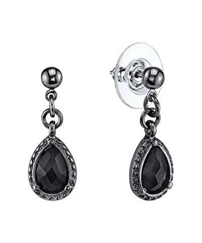 1928 Jewelry Black Victorian Inspired Petite Teardrop Earrings $9.58 Earrings