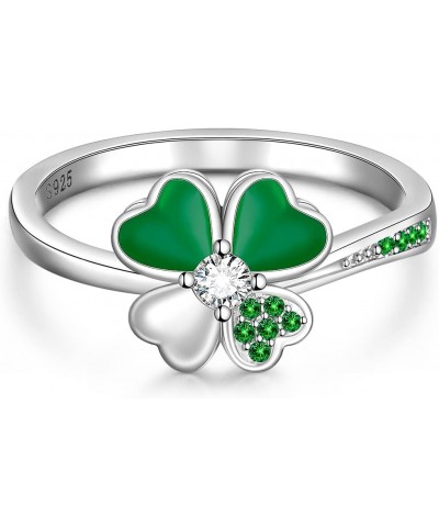 ST Patricks Day Irish Four Leaf Clover Shamrock Earrings for Women Heart 925 Sterling Silver Prom Fashion Green Love Diamond ...