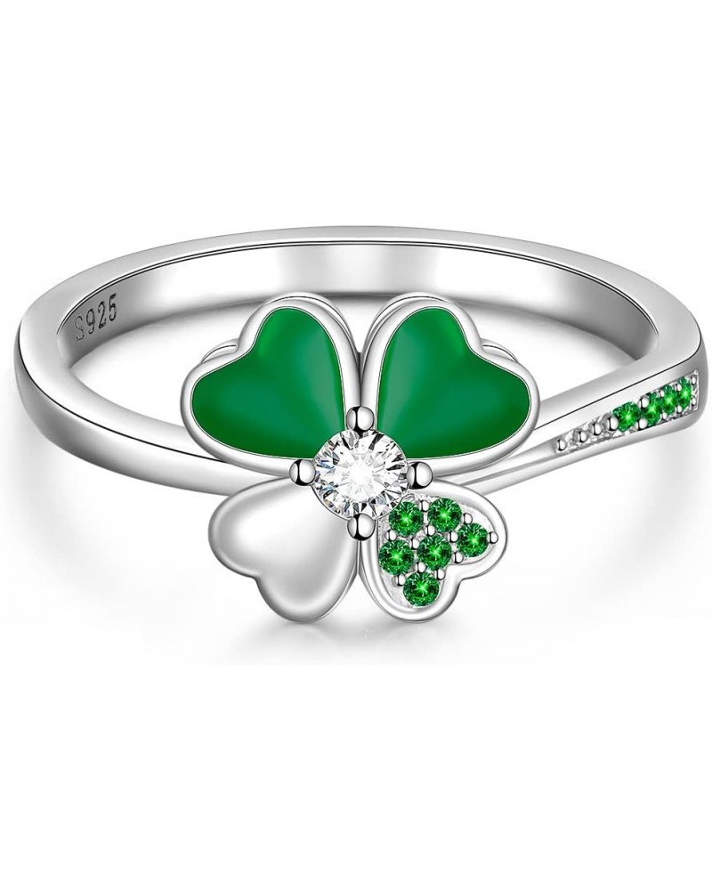 ST Patricks Day Irish Four Leaf Clover Shamrock Earrings for Women Heart 925 Sterling Silver Prom Fashion Green Love Diamond ...