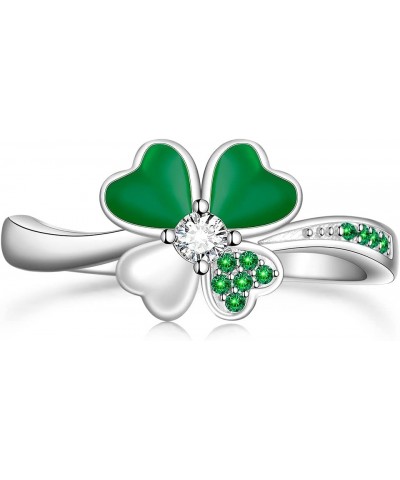 ST Patricks Day Irish Four Leaf Clover Shamrock Earrings for Women Heart 925 Sterling Silver Prom Fashion Green Love Diamond ...