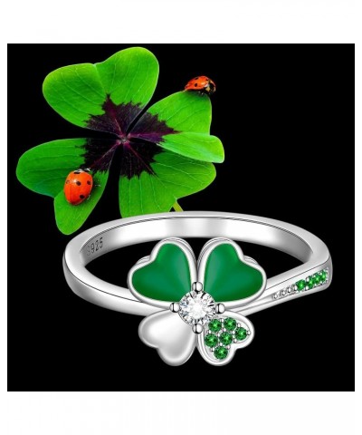 ST Patricks Day Irish Four Leaf Clover Shamrock Earrings for Women Heart 925 Sterling Silver Prom Fashion Green Love Diamond ...