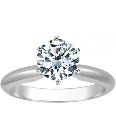 14K White Gold 3/4-5 Carat LAB GROWN Solitaire IGI CERTIFIED Diamond Engagement Ring (H-I Color VS2-SI1 Clarity) Ring Size 4....