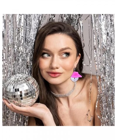 Disco Ball Earrings for Women Mirrorball Earrings 80s Earrings Cowgirl Earrings Costume Accessories Jewerly Gift for Women Pi...