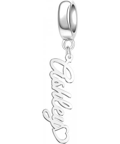 Name Heart Charm Personalized for Pandora European Bracelet Necklace Women Girl Gift Ashley-Sivler $7.64 Bracelets