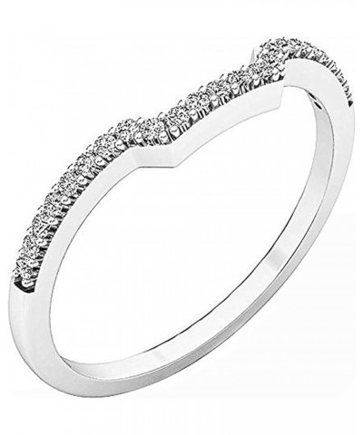 Round White Diamond Stackable Wedding Band (0.15 ctw, Color I-J, Clarity I1-I2) in 14K Gold 6.5 White Gold $114.68 Rings