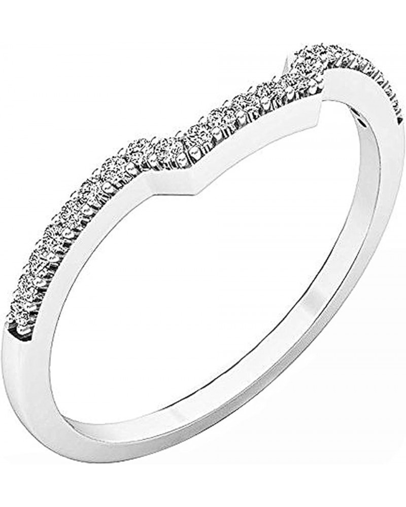 Round White Diamond Stackable Wedding Band (0.15 ctw, Color I-J, Clarity I1-I2) in 14K Gold 6.5 White Gold $114.68 Rings