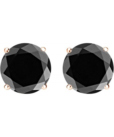 1/2-10 Carat Total Weight Black Diamond Stud Earrings 4 Prong Screw Back 0.5 Carat 14K Rose Gold $447.84 Earrings